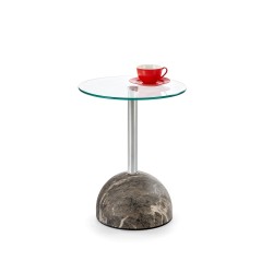'ARIANA Coffee Table, Ashen Marble / Transparent'