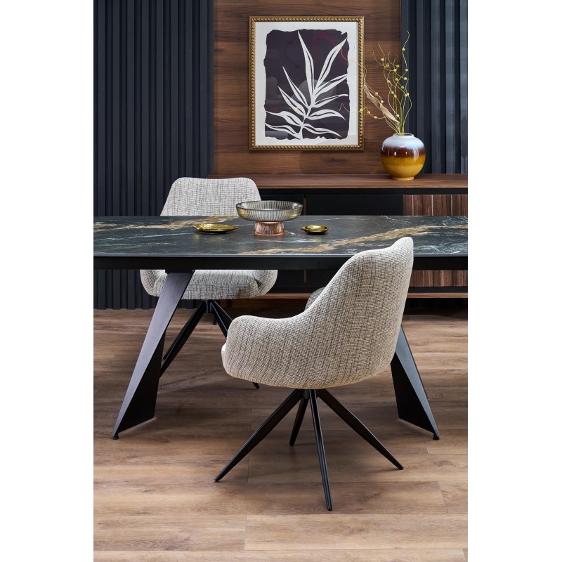 ARMANI stół rozkładany, czarny marmur / czarny (2p 1szt) ARMANI stół rozkładany, czarny marmur / czarny (2p 1szt)
