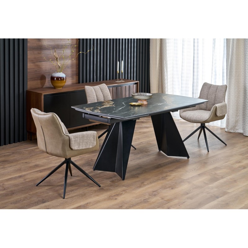 ARMANI stół rozkładany, czarny marmur / czarny (2p 1szt) ARMANI stół rozkładany, czarny marmur / czarny (2p 1szt)