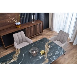 ARMANI stół rozkładany, czarny marmur / czarny (2p 1szt) ARMANI stół rozkładany, czarny marmur / czarny (2p 1szt)