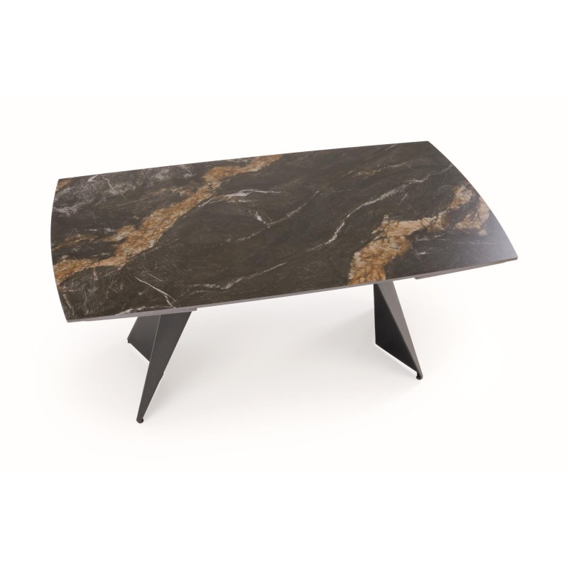 'ARMANI Extendable Table, Black Marble / Black' 'ARMANI Extendable Table, Black Marble / Black'