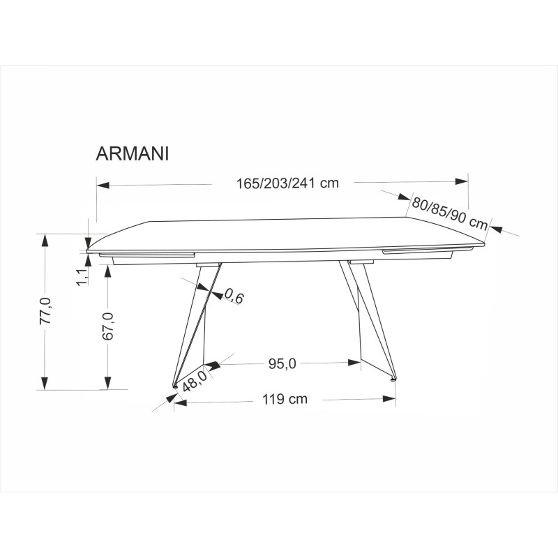 ARMANI stół rozkładany, czarny marmur / czarny (2p 1szt) ARMANI stół rozkładany, czarny marmur / czarny (2p 1szt)