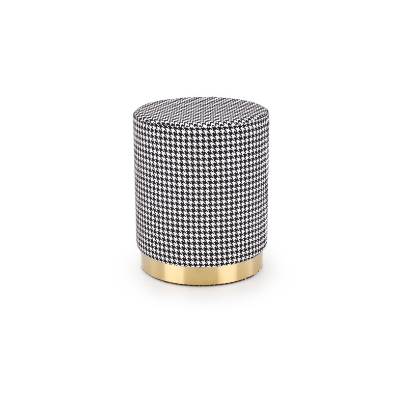 'ARUNA Black/White/Gold Pouf' 'ARUNA Black/White/Gold Pouf'