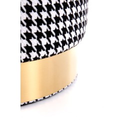 'ARUNA Black/White/Gold Pouf' 'ARUNA Black/White/Gold Pouf'