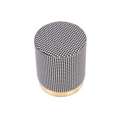 'ARUNA Black/White/Gold Pouf' 'ARUNA Black/White/Gold Pouf'