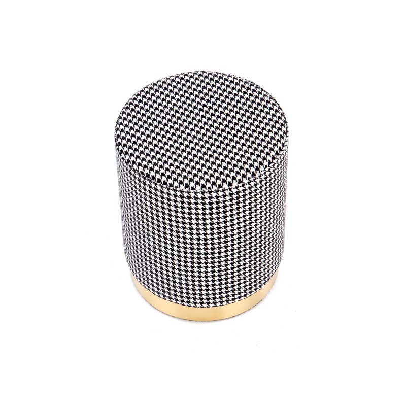 'ARUNA Black/White/Gold Pouf' 'ARUNA Black/White/Gold Pouf'
