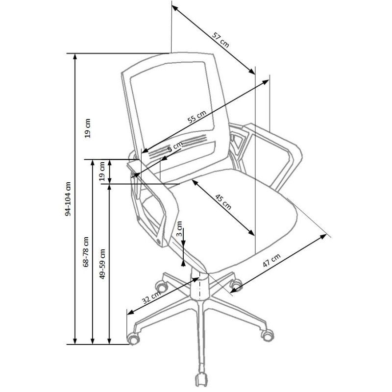 'ASCOT Office Chair in Black-Ash-White' 'ASCOT Office Chair in Black-Ash-White'