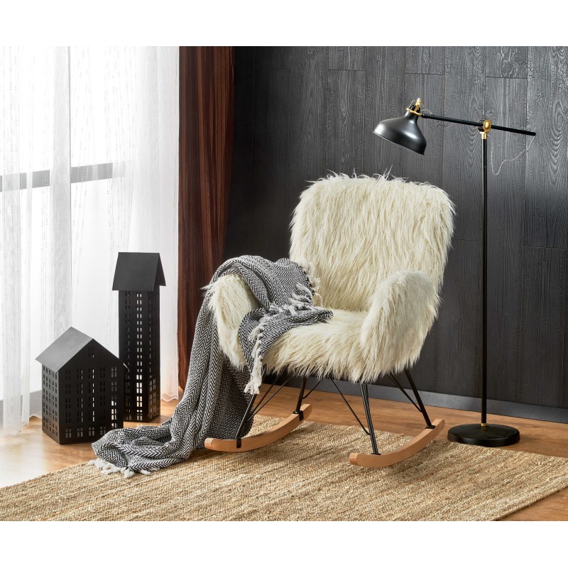 'AUSTIN Relaxation Armchair Cream / Black / Natural'