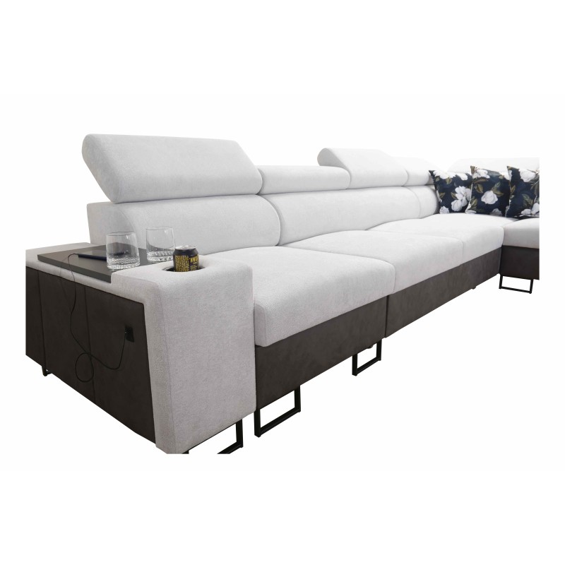 Prestige XI Maxi Corner Sofa with Sleeping Function and USB Port | Upholstered Corner Sofa, Soft to the Touch, Freya 210.18 + Ta Prestige XI Maxi Corner Sofa with Sleeping Function and USB Port | Upholstered Corner Sofa, Soft to the Touch, Freya 210.18 + Ta