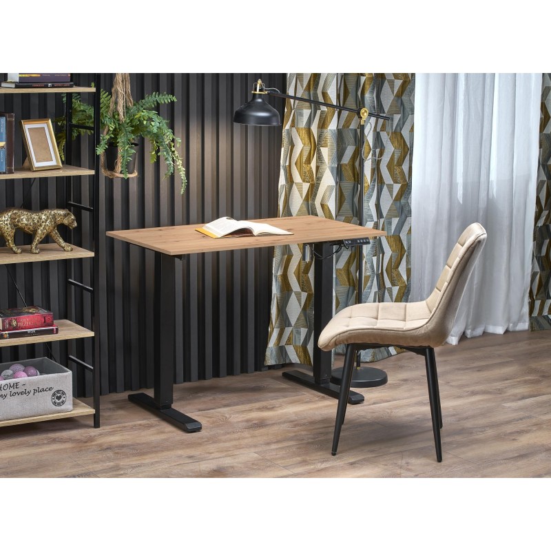 'B53 Desk with Height Adjustment Function, Artisan Oak / Black'