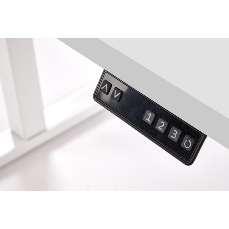 'B54 Desk with Height Adjustment Feature, Top - White, Frame - White' 'B54 Desk with Height Adjustment Feature, Top - White, Frame - White'