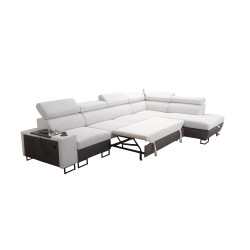 Prestige XI Maxi Corner Sofa with Sleeping Function and USB Port | Upholstered Corner Sofa, Soft to the Touch, Freya 210.18 + Ta Prestige XI Maxi Corner Sofa with Sleeping Function and USB Port | Upholstered Corner Sofa, Soft to the Touch, Freya 210.18 + Ta