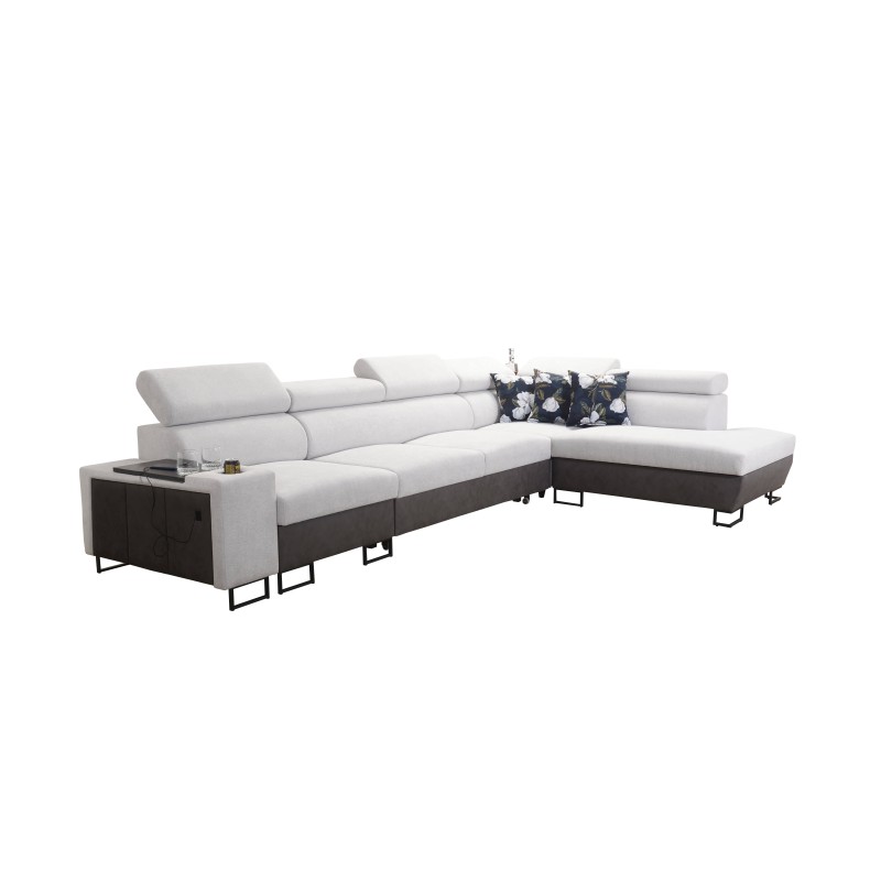 Prestige XI Maxi Corner Sofa with Sleeping Function and USB Port | Upholstered Corner Sofa, Soft to the Touch, Freya 210.18 + Ta Prestige XI Maxi Corner Sofa with Sleeping Function and USB Port | Upholstered Corner Sofa, Soft to the Touch, Freya 210.18 + Ta