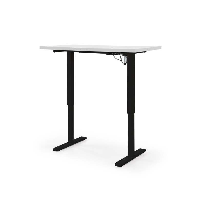 'B54 Desk with Height Adjustment Feature, Top - White, Frame - Black' 'B54 Desk with Height Adjustment Feature, Top - White, Frame - Black'