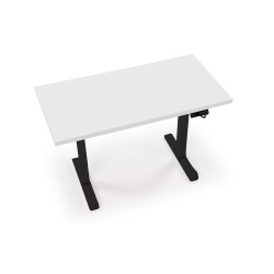 'B54 Desk with Height Adjustment Feature, Top - White, Frame - Black' 'B54 Desk with Height Adjustment Feature, Top - White, Frame - Black'