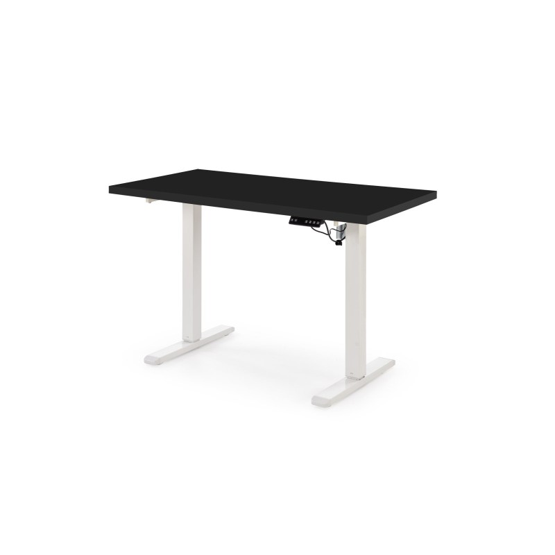 'B54 Desk with Height Adjustment Feature, Top - Black, Frame - White'