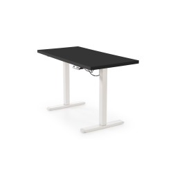 'B54 Desk with Height Adjustment Feature, Top - Black, Frame - White' 'B54 Desk with Height Adjustment Feature, Top - Black, Frame - White'