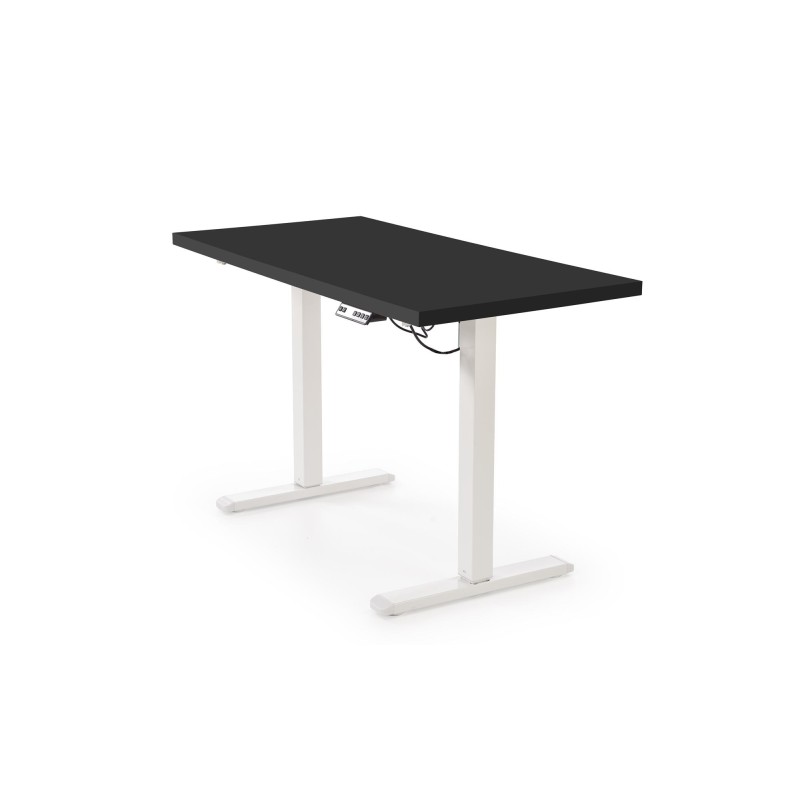 'B54 Desk with Height Adjustment Feature, Top - Black, Frame - White' 'B54 Desk with Height Adjustment Feature, Top - Black, Frame - White'