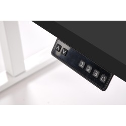 'B54 Desk with Height Adjustment Feature, Top - Black, Frame - White' 'B54 Desk with Height Adjustment Feature, Top - Black, Frame - White'