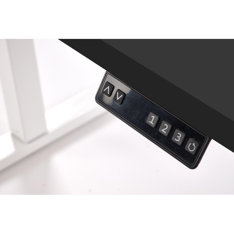 'B54 Desk with Height Adjustment Feature, Top - Black, Frame - White' 'B54 Desk with Height Adjustment Feature, Top - Black, Frame - White'