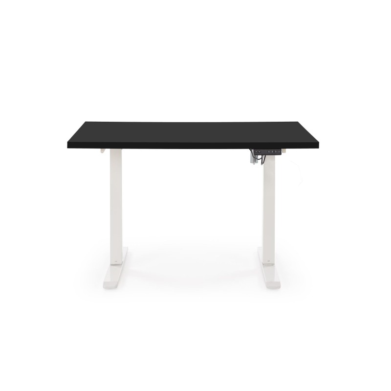 'B54 Desk with Height Adjustment Feature, Top - Black, Frame - White' 'B54 Desk with Height Adjustment Feature, Top - Black, Frame - White'