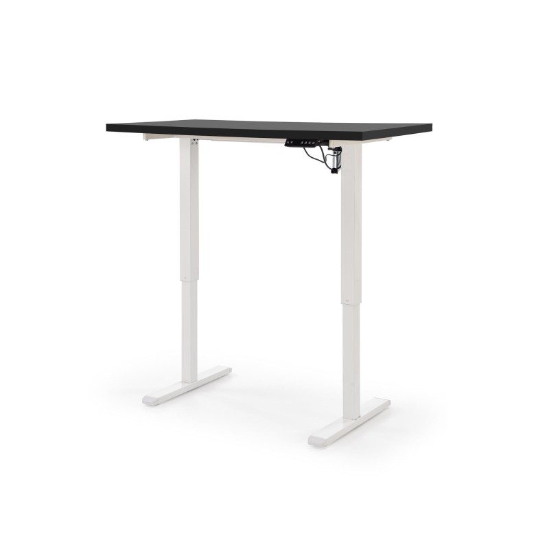 'B54 Desk with Height Adjustment Feature, Top - Black, Frame - White' 'B54 Desk with Height Adjustment Feature, Top - Black, Frame - White'