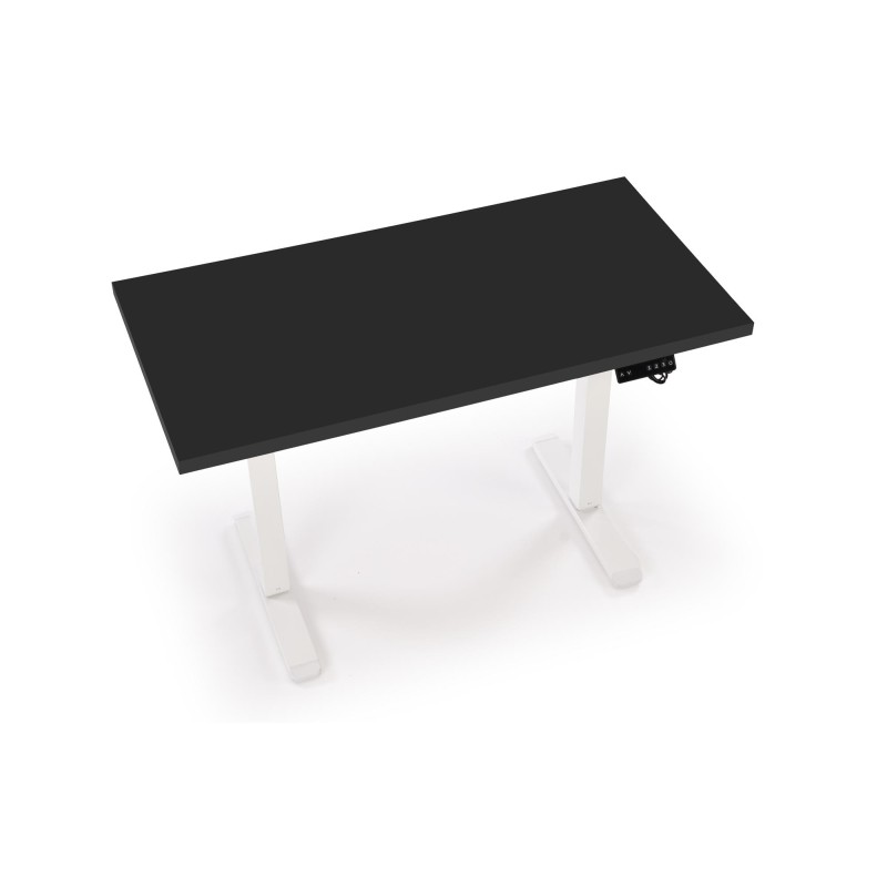'B54 Desk with Height Adjustment Feature, Top - Black, Frame - White' 'B54 Desk with Height Adjustment Feature, Top - Black, Frame - White'