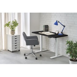 'B54 Desk with Height Adjustment Feature, Top - Black, Frame - White' 'B54 Desk with Height Adjustment Feature, Top - Black, Frame - White'