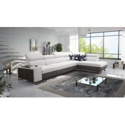 Ecksofa Prestige XI Maxi mit Schlaffunktion und USB-Anschluss | Gepolsterte Ecksofa Weich im Griff, Freya 210.18 + Tauro 8207