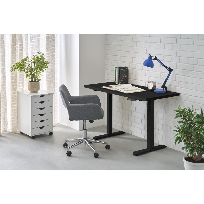 'B54 Desk with Height Adjustment Feature, Top - Black, Frame - Black' 'B54 Desk with Height Adjustment Feature, Top - Black, Frame - Black'