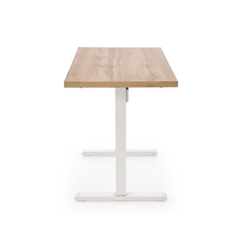 'B54 Desk with Height Adjustment Feature, Artisan Oak Top, White Frame' 'B54 Desk with Height Adjustment Feature, Artisan Oak Top, White Frame'