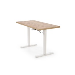 'B54 Desk with Height Adjustment Feature, Artisan Oak Top, White Frame' 'B54 Desk with Height Adjustment Feature, Artisan Oak Top, White Frame'