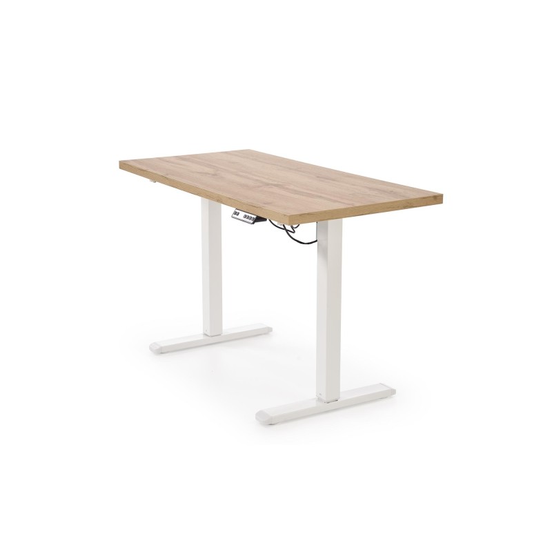 'B54 Desk with Height Adjustment Feature, Artisan Oak Top, White Frame' 'B54 Desk with Height Adjustment Feature, Artisan Oak Top, White Frame'