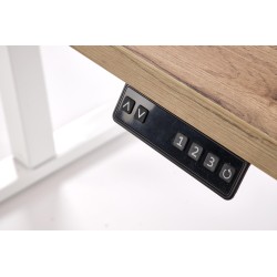 'B54 Desk with Height Adjustment Feature, Artisan Oak Top, White Frame' 'B54 Desk with Height Adjustment Feature, Artisan Oak Top, White Frame'