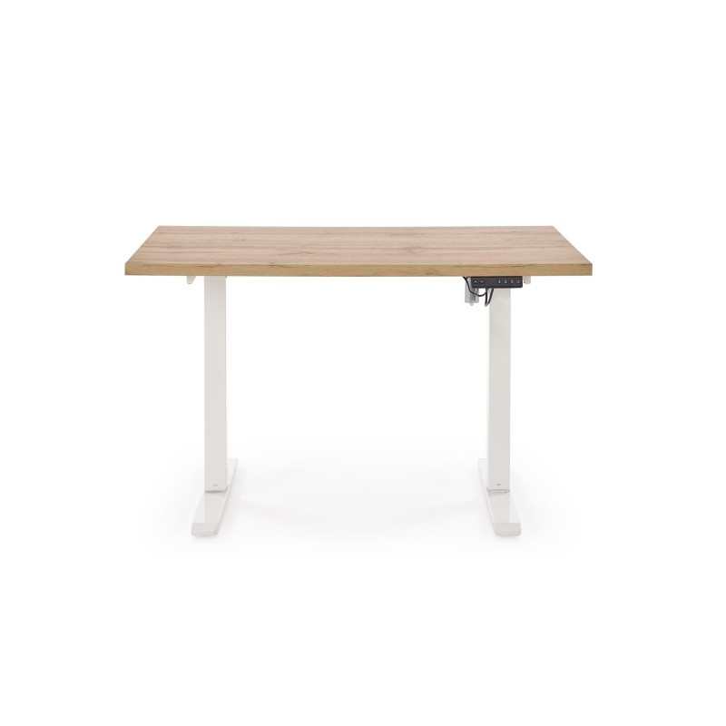 'B54 Desk with Height Adjustment Feature, Artisan Oak Top, White Frame' 'B54 Desk with Height Adjustment Feature, Artisan Oak Top, White Frame'