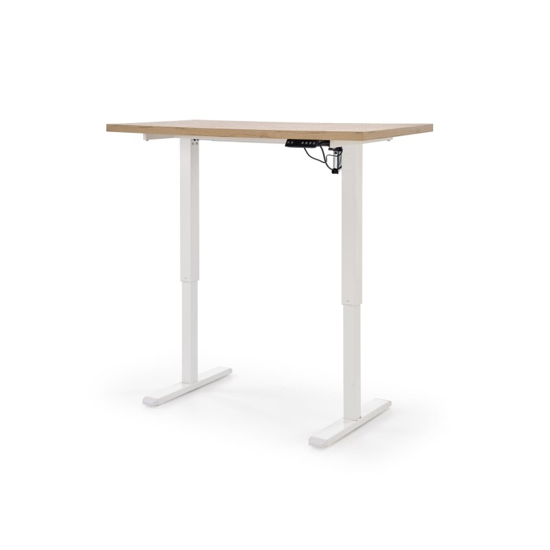 'B54 Desk with Height Adjustment Feature, Artisan Oak Top, White Frame' 'B54 Desk with Height Adjustment Feature, Artisan Oak Top, White Frame'