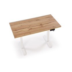 'B54 Desk with Height Adjustment Feature, Artisan Oak Top, White Frame' 'B54 Desk with Height Adjustment Feature, Artisan Oak Top, White Frame'