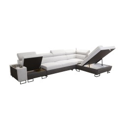 Prestige XI Maxi Corner Sofa with Sleeping Function and USB Port | Upholstered Corner Sofa, Soft to the Touch, Freya 210.18 + Ta Prestige XI Maxi Corner Sofa with Sleeping Function and USB Port | Upholstered Corner Sofa, Soft to the Touch, Freya 210.18 + Ta