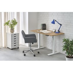 'B54 Desk with Height Adjustment Feature, Artisan Oak Top, White Frame' 'B54 Desk with Height Adjustment Feature, Artisan Oak Top, White Frame'