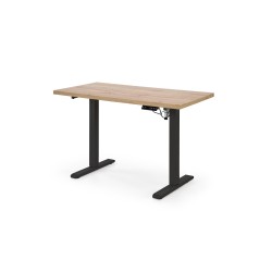 'B54 Desk with Height Adjustment Feature, Top - Artisan Oak, Frame - Black'