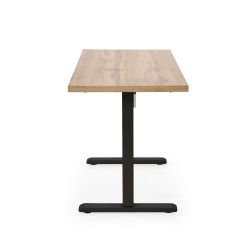 'B54 Desk with Height Adjustment Feature, Top - Artisan Oak, Frame - Black' 'B54 Desk with Height Adjustment Feature, Top - Artisan Oak, Frame - Black'