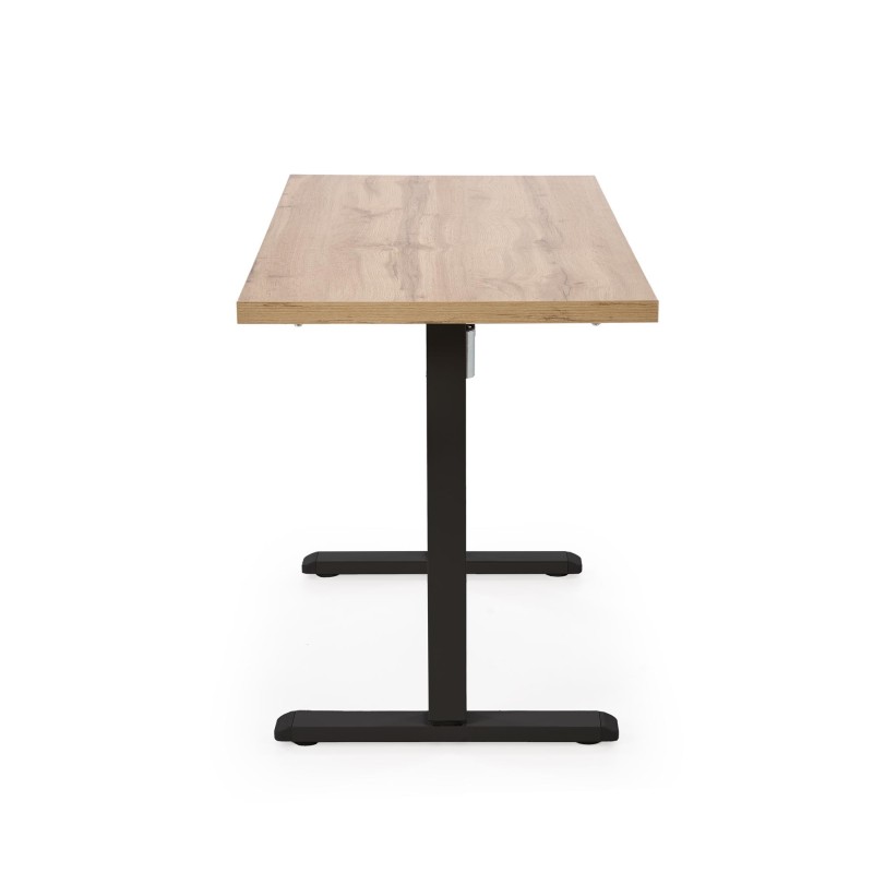 'B54 Desk with Height Adjustment Feature, Top - Artisan Oak, Frame - Black' 'B54 Desk with Height Adjustment Feature, Top - Artisan Oak, Frame - Black'