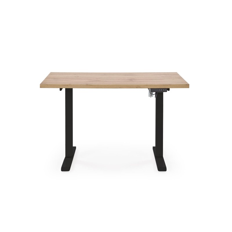 'B54 Desk with Height Adjustment Feature, Top - Artisan Oak, Frame - Black' 'B54 Desk with Height Adjustment Feature, Top - Artisan Oak, Frame - Black'