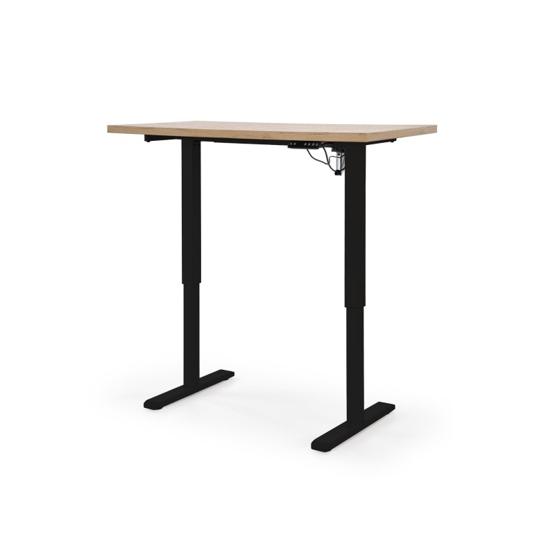 'B54 Desk with Height Adjustment Feature, Top - Artisan Oak, Frame - Black' 'B54 Desk with Height Adjustment Feature, Top - Artisan Oak, Frame - Black'