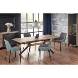 'BACARDI Extendable Table in Natural Oak / Black'