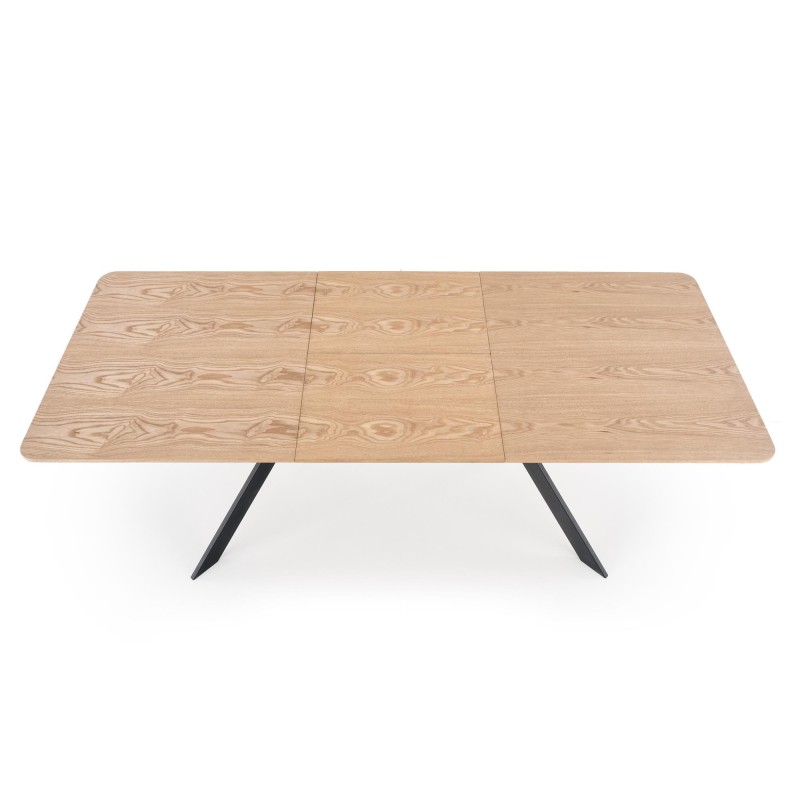 'BACARDI Extendable Table in Natural Oak / Black' 'BACARDI Extendable Table in Natural Oak / Black'