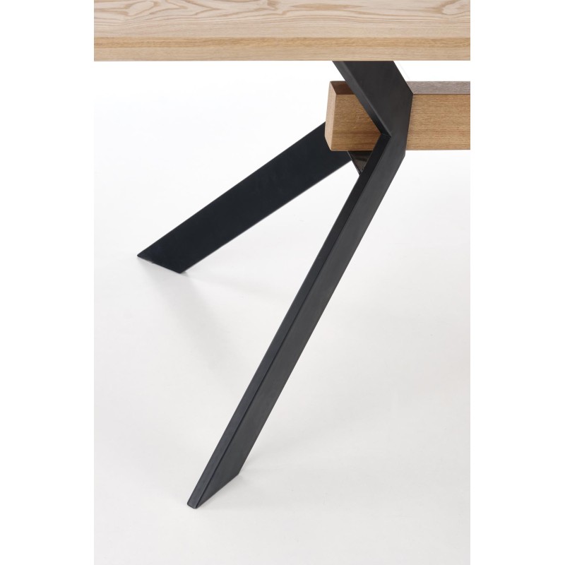 'BACARDI Extendable Table in Natural Oak / Black' 'BACARDI Extendable Table in Natural Oak / Black'
