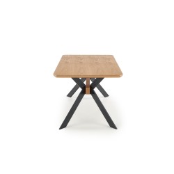 'BACARDI Extendable Table in Natural Oak / Black' 'BACARDI Extendable Table in Natural Oak / Black'