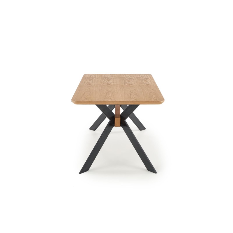 'BACARDI Extendable Table in Natural Oak / Black' 'BACARDI Extendable Table in Natural Oak / Black'