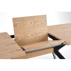 'BACARDI Extendable Table in Natural Oak / Black' 'BACARDI Extendable Table in Natural Oak / Black'